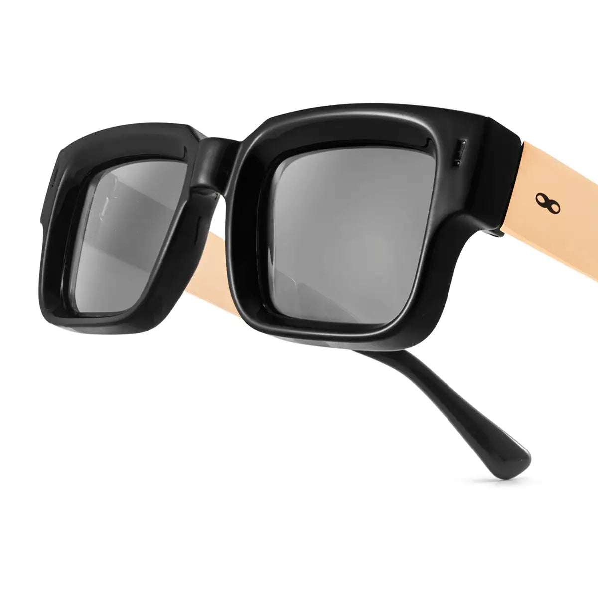 ÓCULOS DE SOL Exclamation - Preto Brilhante Metal - Lente Cinza