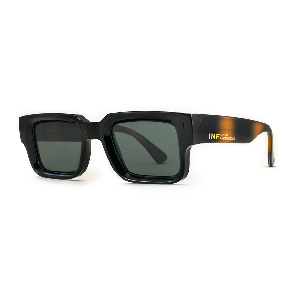 Óculos de sol EXCLAMATION - Tartaruga Preto Brilhante - Lente Polarizada Verde