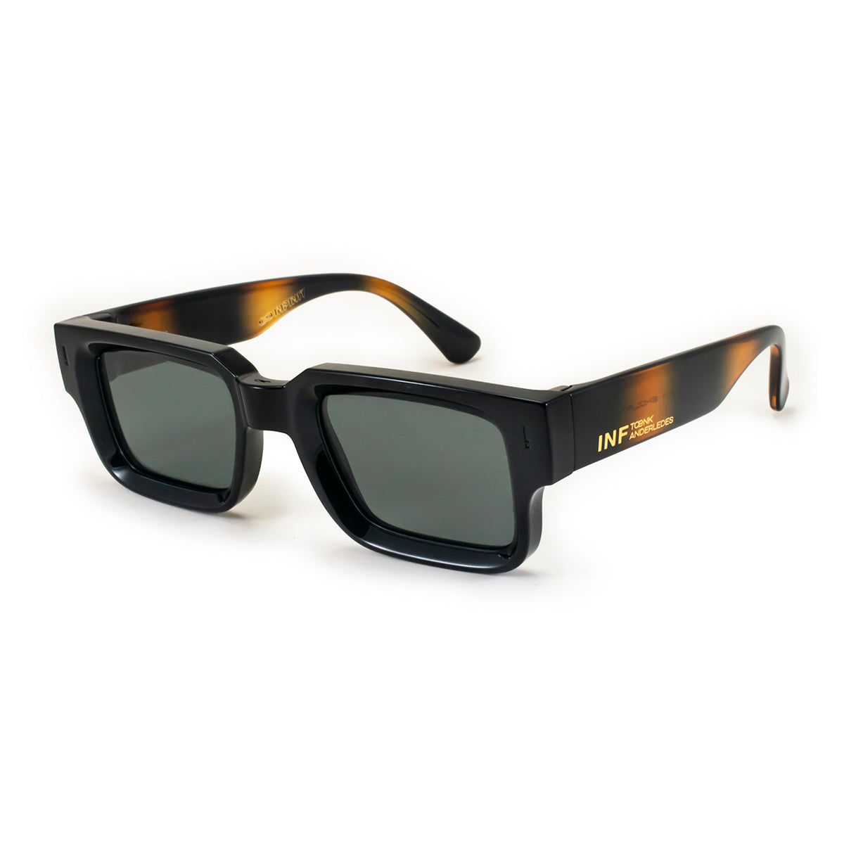 Óculos de sol EXCLAMATION - Tartaruga Preto Brilhante - Lente Polarizada Verde