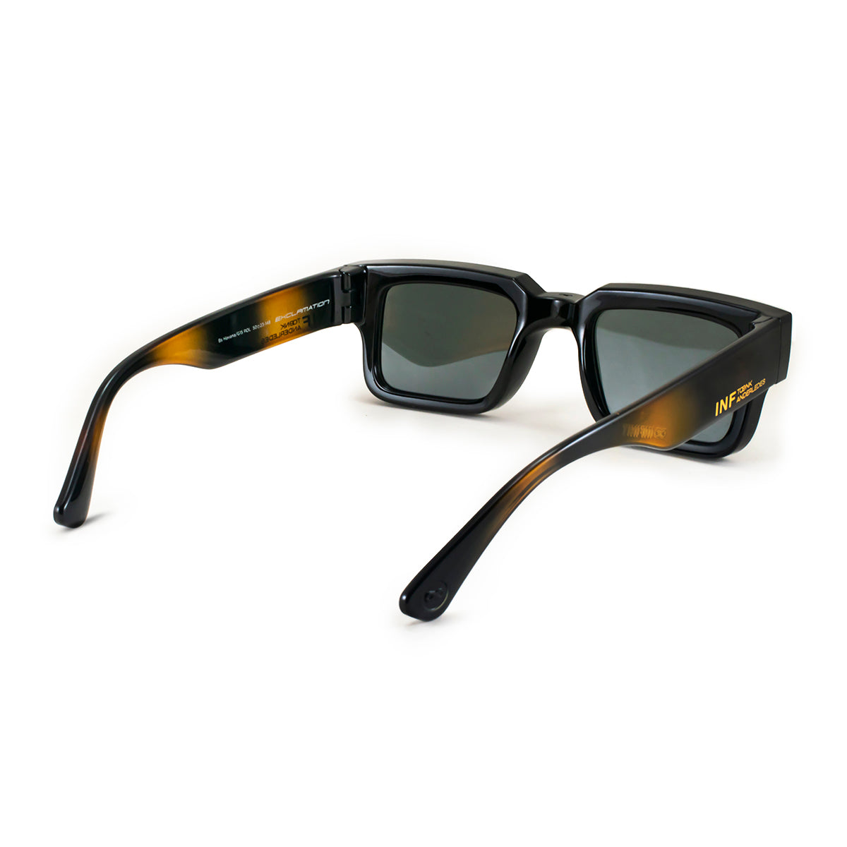 Óculos de sol EXCLAMATION - Tartaruga Preto Brilhante - Lente Polarizada Verde