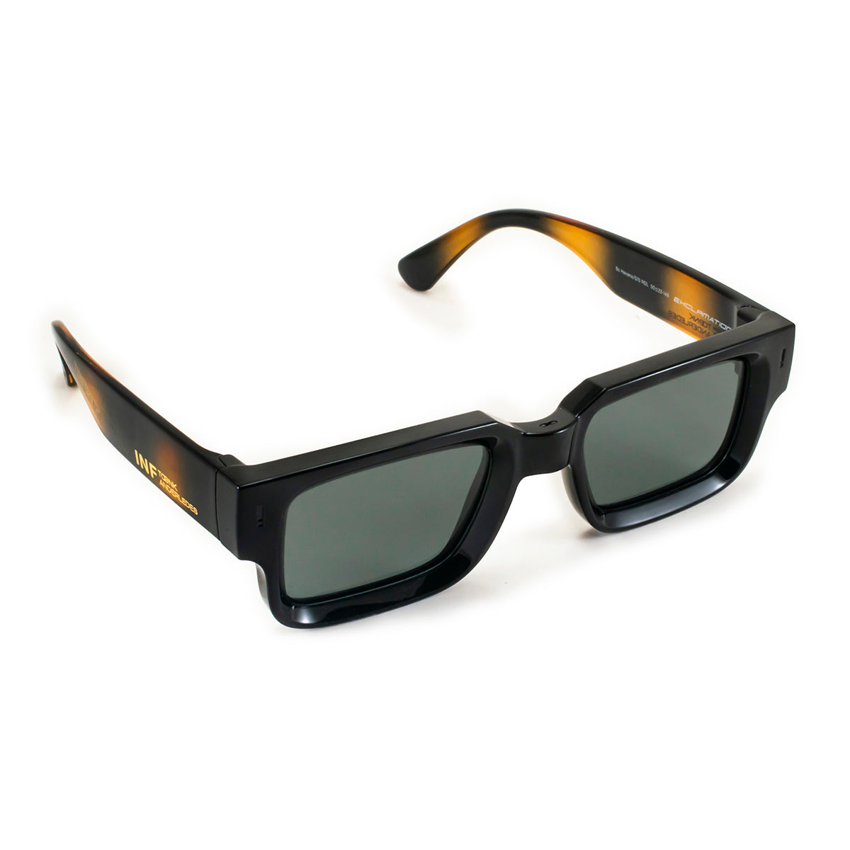 Óculos de sol EXCLAMATION - Tartaruga Preto Brilhante - Lente Polarizada Verde