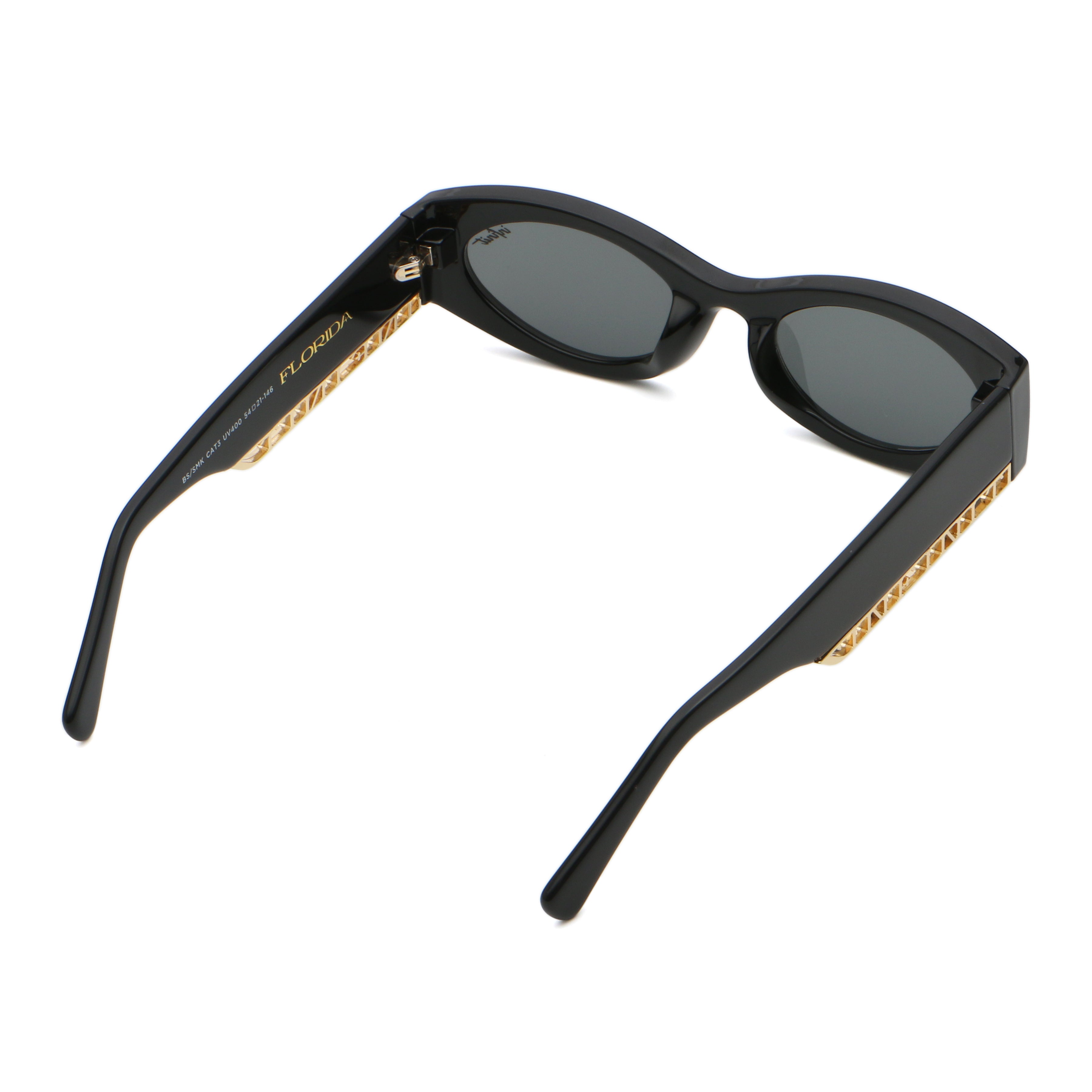 ÓCULOS DE SOL Florida - Preto Brilhante - Lente Cinza