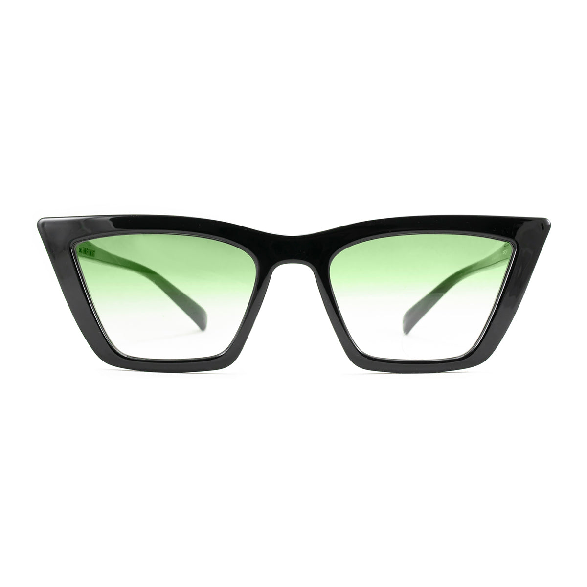 Óculos de sol Frida - preto brilhante - Lente degradada verde azeitona