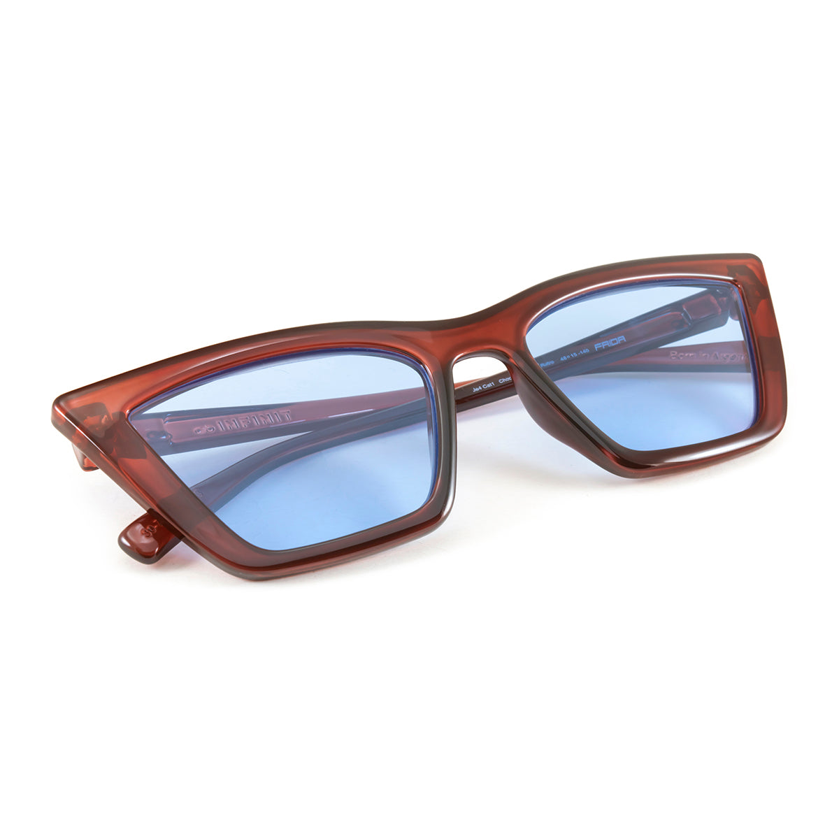 Óculos de Sol Frida - Chocolate - Lente Azul Claro