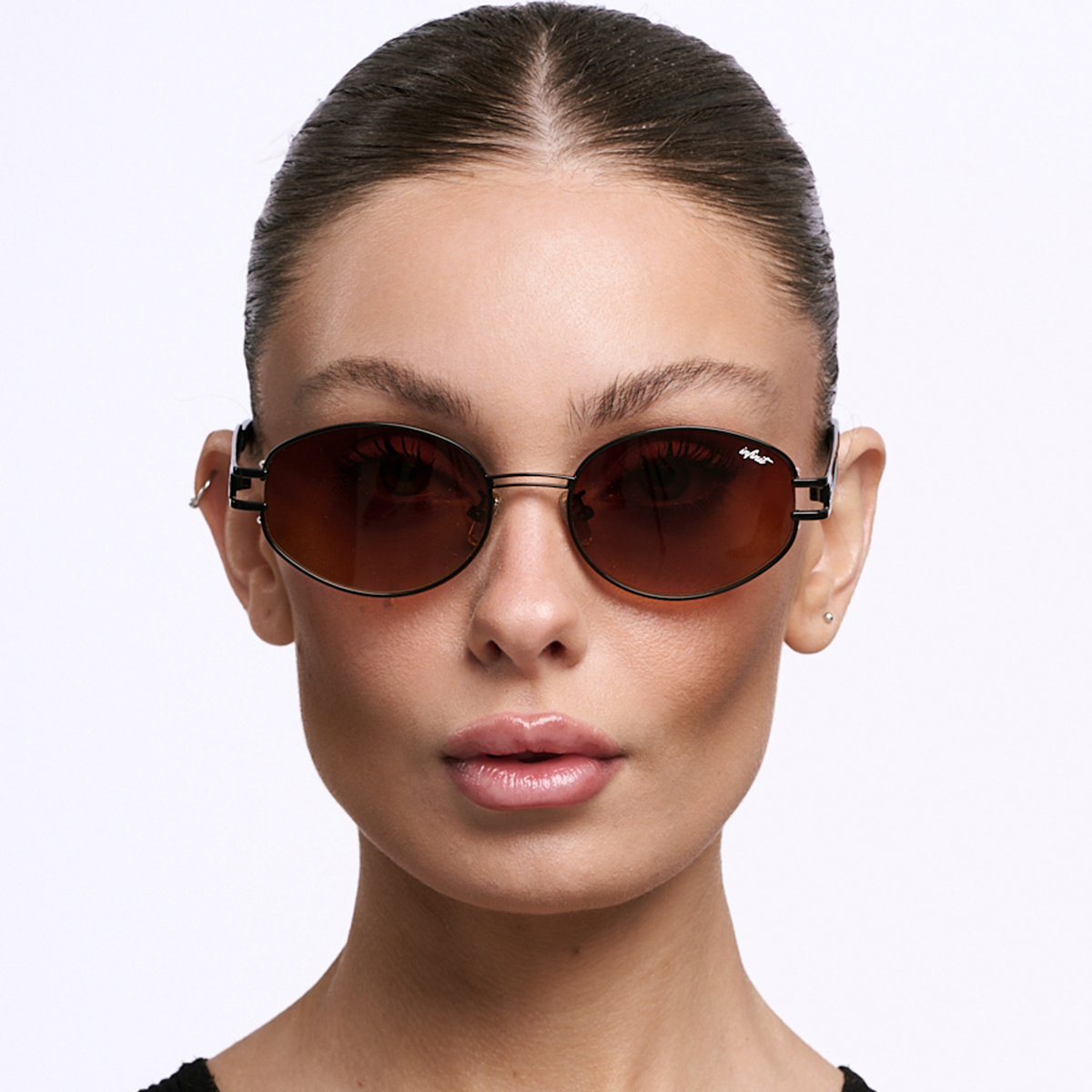 ÓCULOS DE SOL Georgia - Preto Brilhante - Lente Ambar