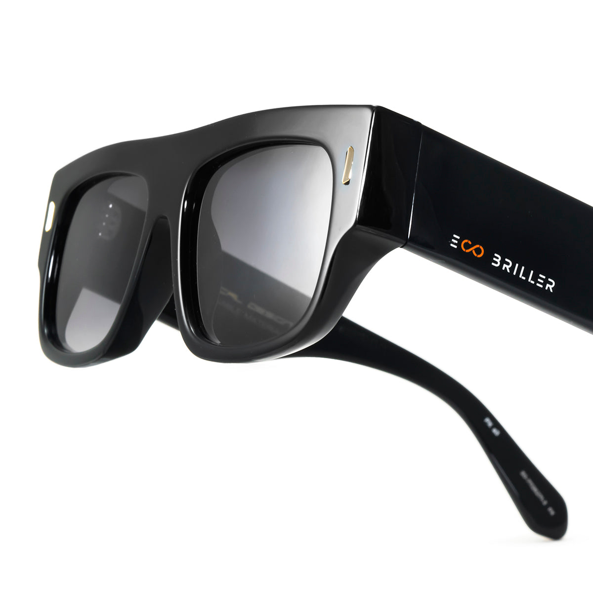 Óculos de sol Glasgow Eco Briller - Preto brilhante - Lente degradada de fumaça