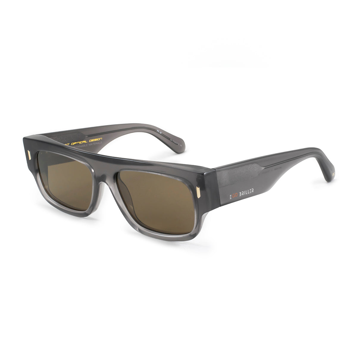 ÓCULOS DE SOL Glasgow Eco Briller - Dk Cinza - Lente Marrom