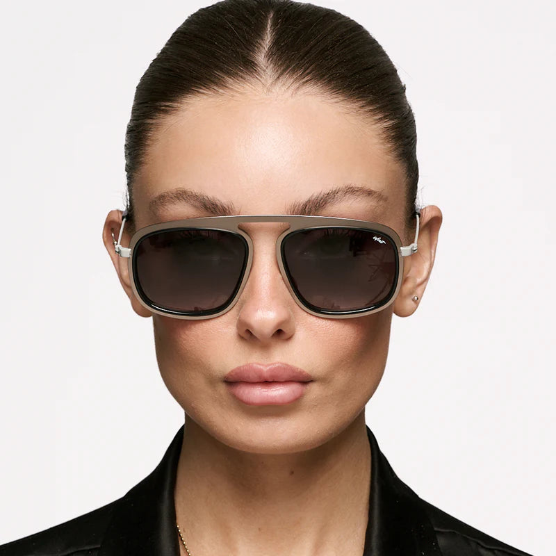 ÓCULOS DE SOL Imola - Luxury Series - Preto Brilhante - Lente degradada cinza