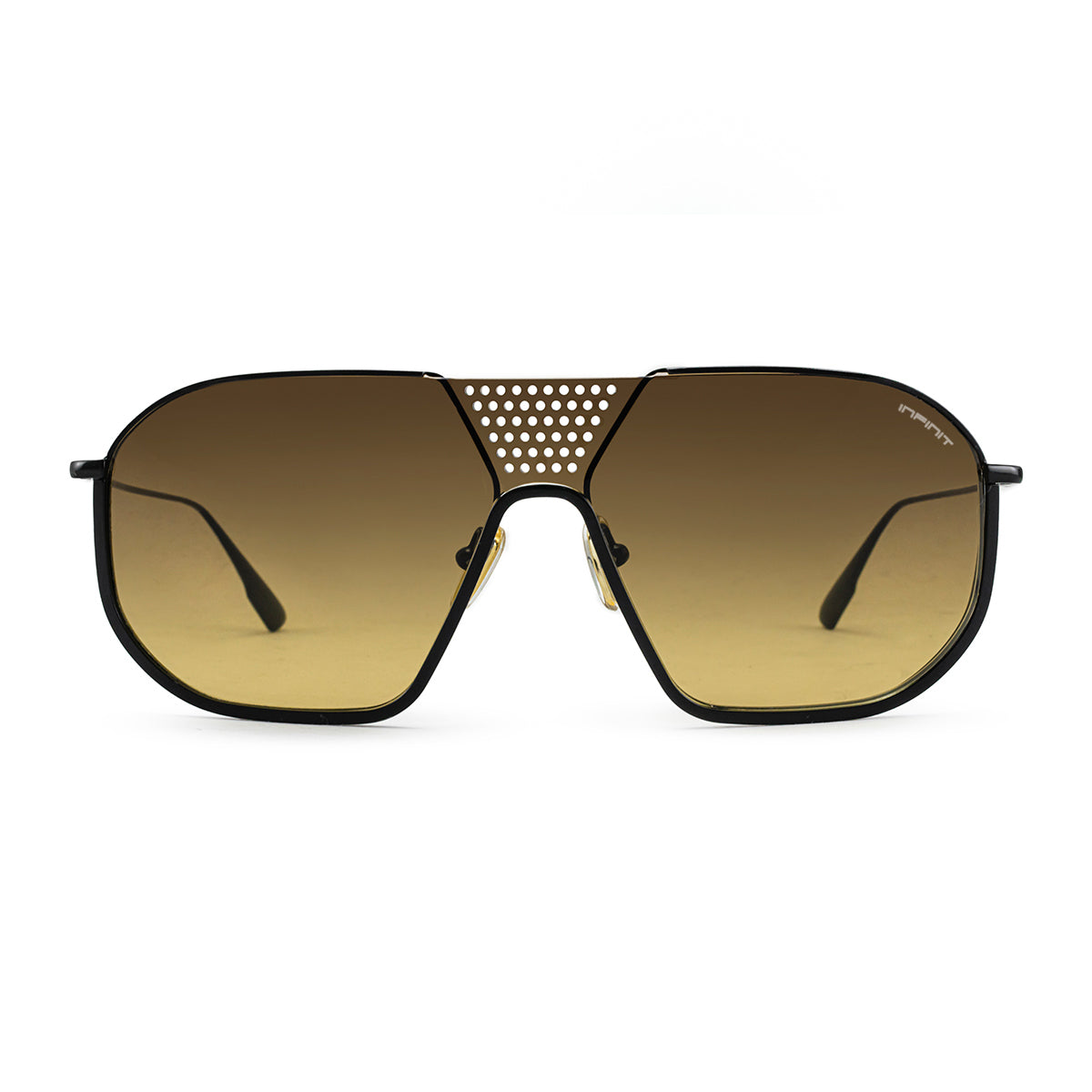 ÓCULOS DE SOL Indianapolis - Luxury Series - Preto Brilhante - Lente degradada Marrom Dourado