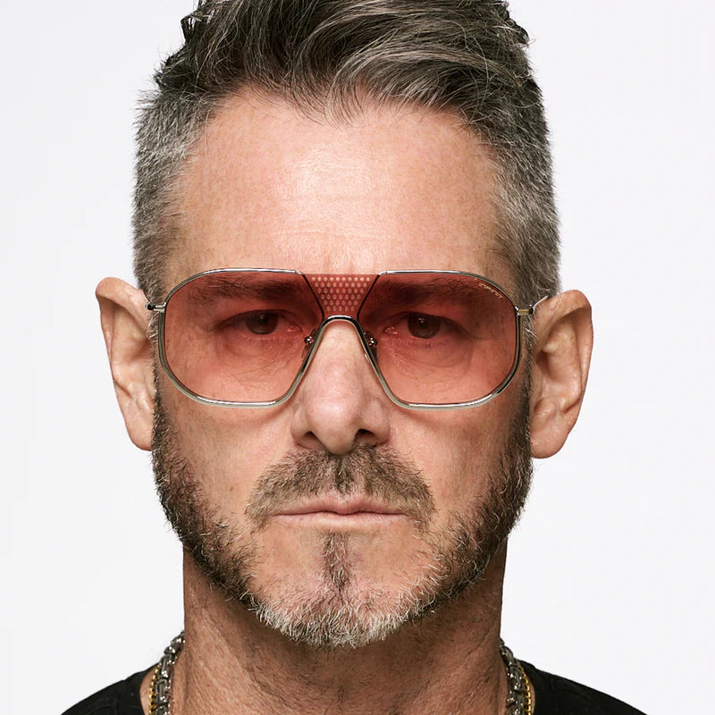 Óculos de sol Indianápolis - Luxury Series - Prata - Lente pêssego