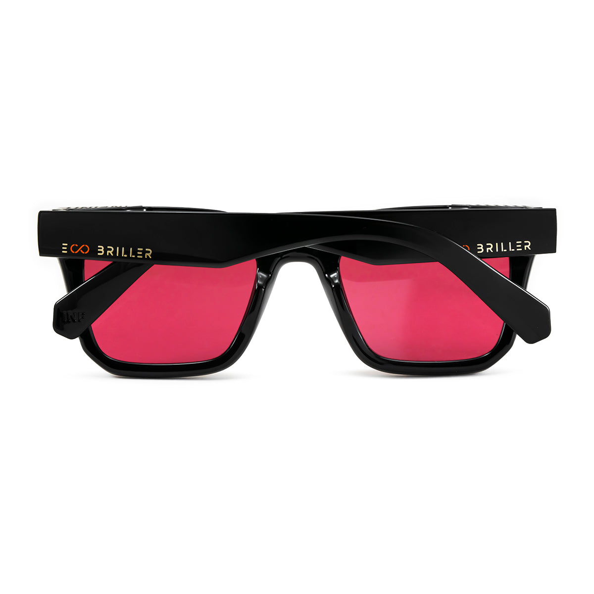ÓCULOS DE SOL Jacobs Eco Briller - Preto Brilhante - Lente vermelho retrô