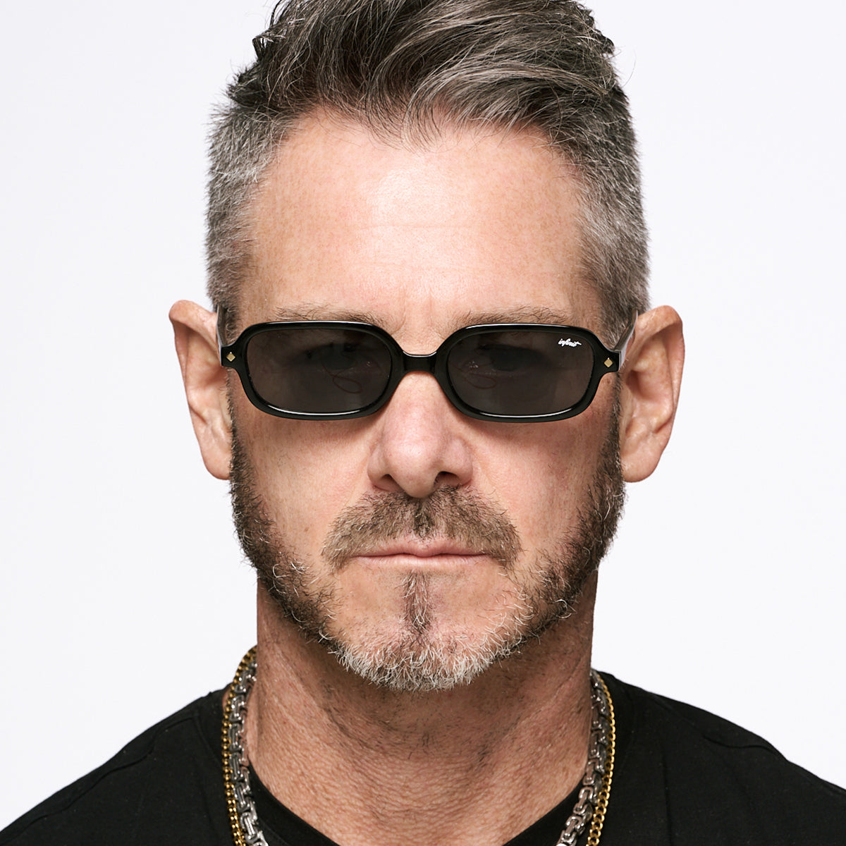 ÓCULOS DE SOL Karl - Preto Brilhante - Lente Cinza