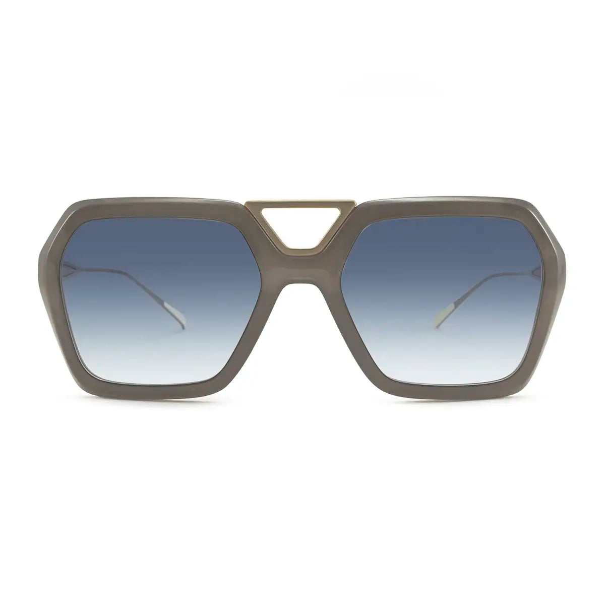 ÓCULOS DE SOL London - Metal Marrom leitoso - Lente degradada azul