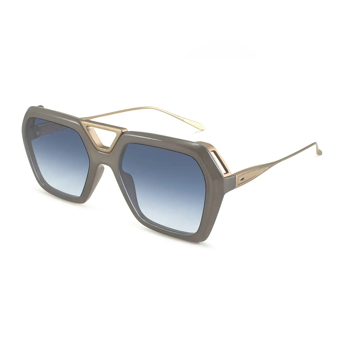 ÓCULOS DE SOL London - Metal Marrom leitoso - Lente degradada azul