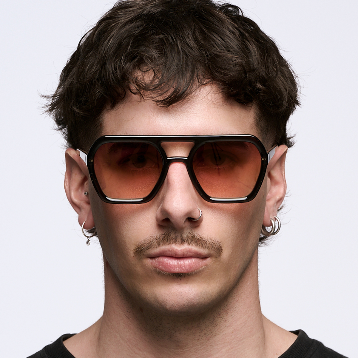 ÓCULOS DE SOL Lyon - Marrom Ouro - Lente Laranja