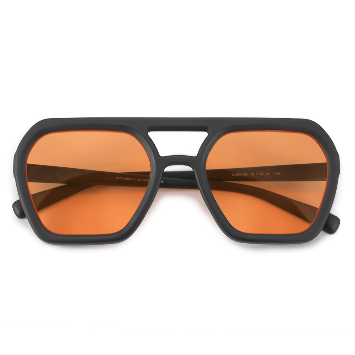Óculos de sol Lyon - preto fosco - lente laranja