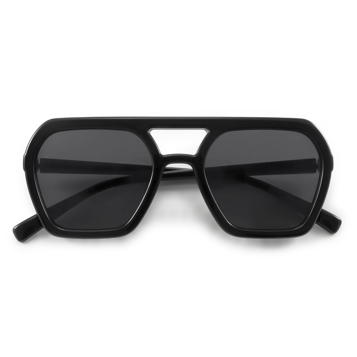 ÓCULOS DE SOL Lyon - Preto Brilhante - Lente Polarizada Cinza