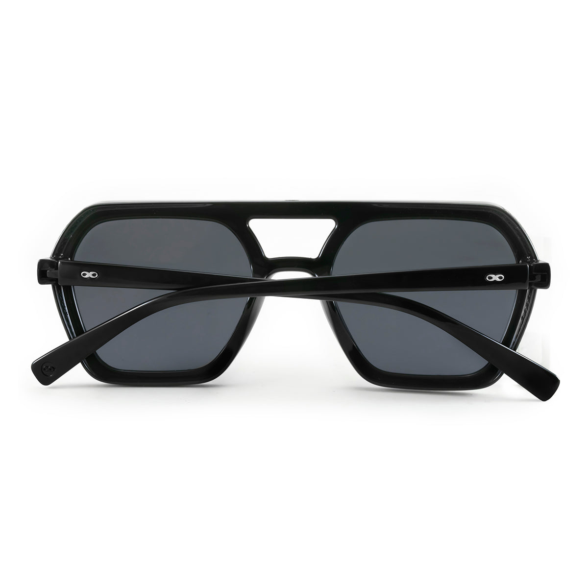 ÓCULOS DE SOL Lyon - Preto Brilhante - Lente Polarizada Cinza