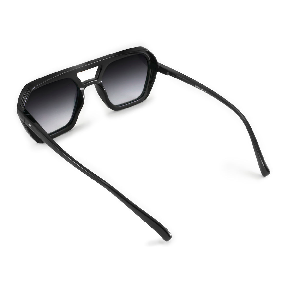 ÓCULOS DE SOL Lyon - Preto Brilhante - Lente Degradada Cinza