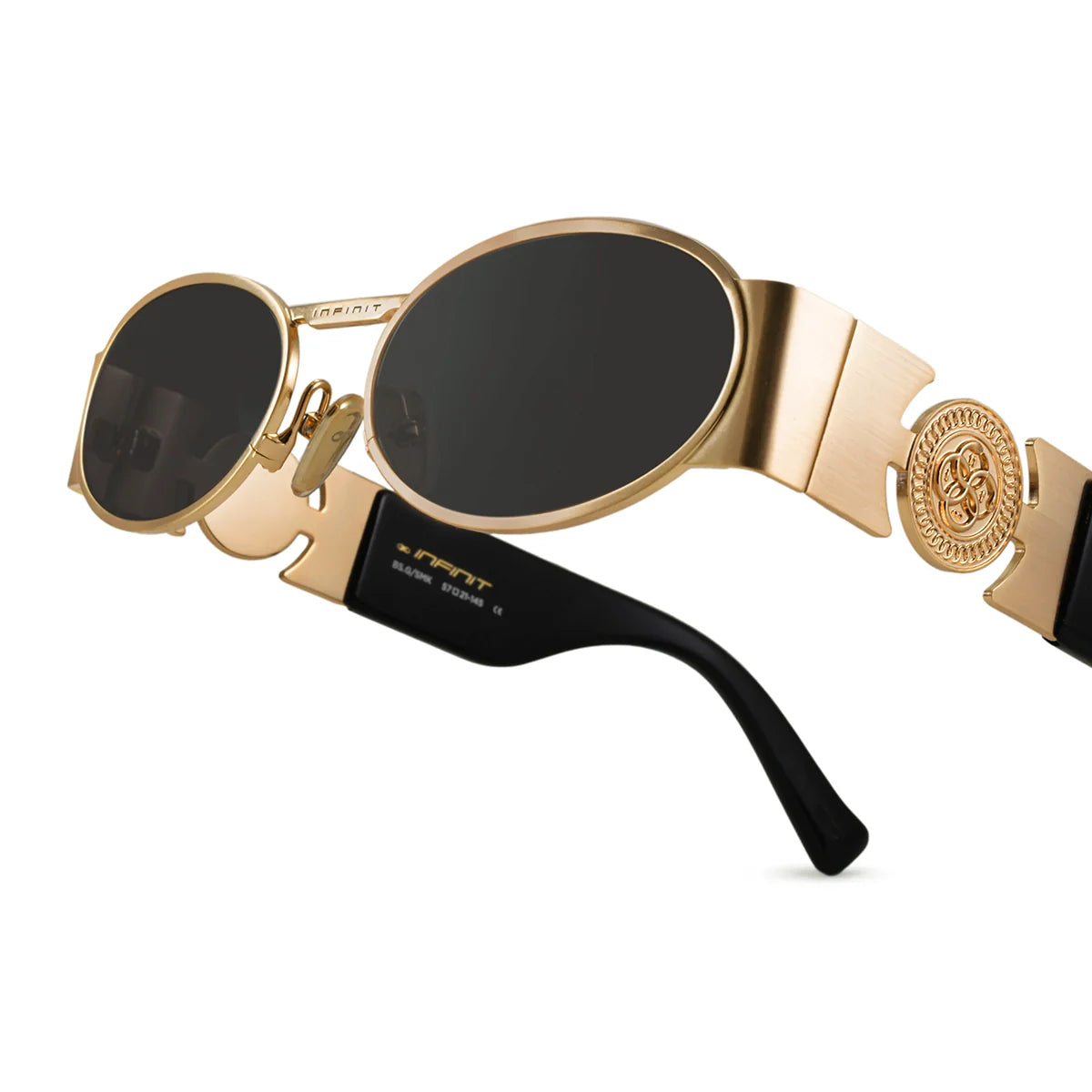 ÓCULOS DE SOL Mallorca - Luxury Series - Preto Brilhante Ouro - Lente Cinza