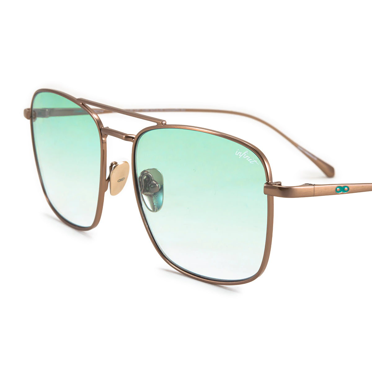 Óculos de sol Maverick - Metal Chocolate - Lente degradada verde