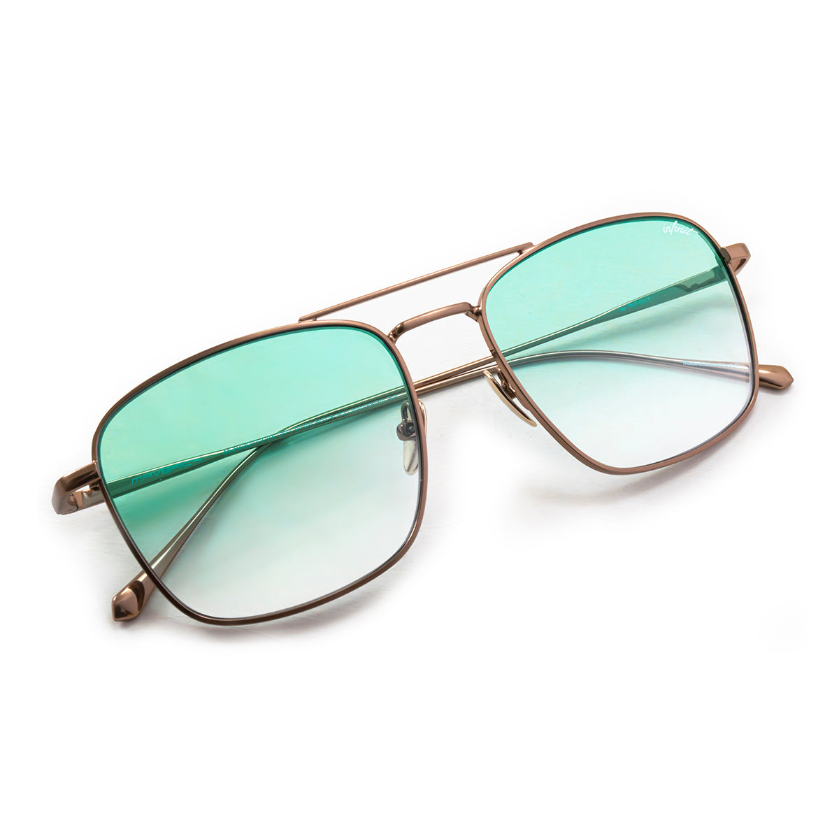 Óculos de sol Maverick - Metal Chocolate - Lente degradada verde