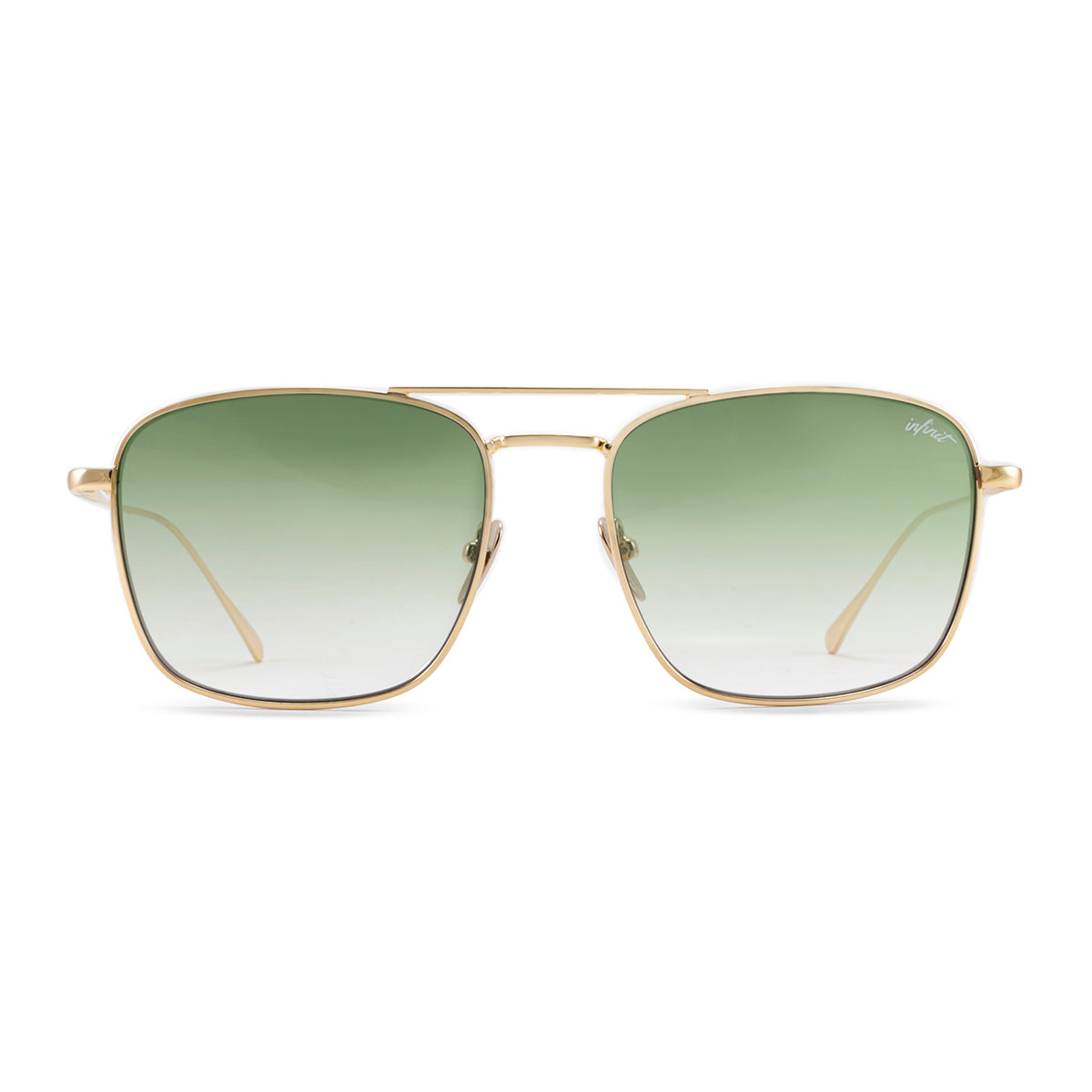 Óculos de sol Maverick - metal dourado - Lente degradada oliva