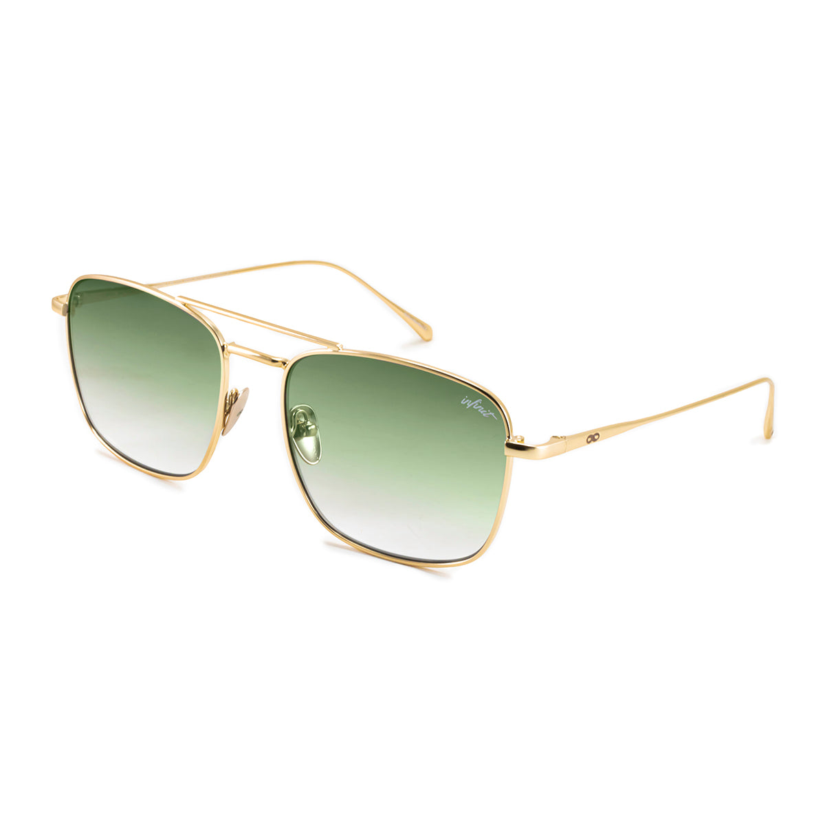 Óculos de sol Maverick - metal dourado - Lente degradada oliva