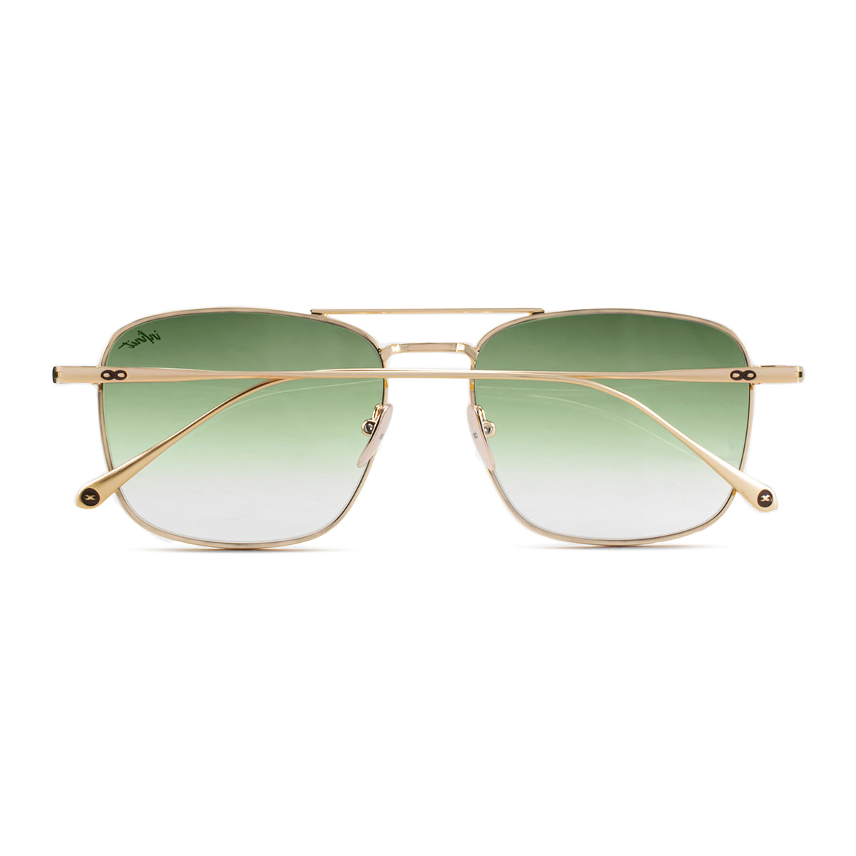 Óculos de sol Maverick - metal dourado - Lente degradada oliva