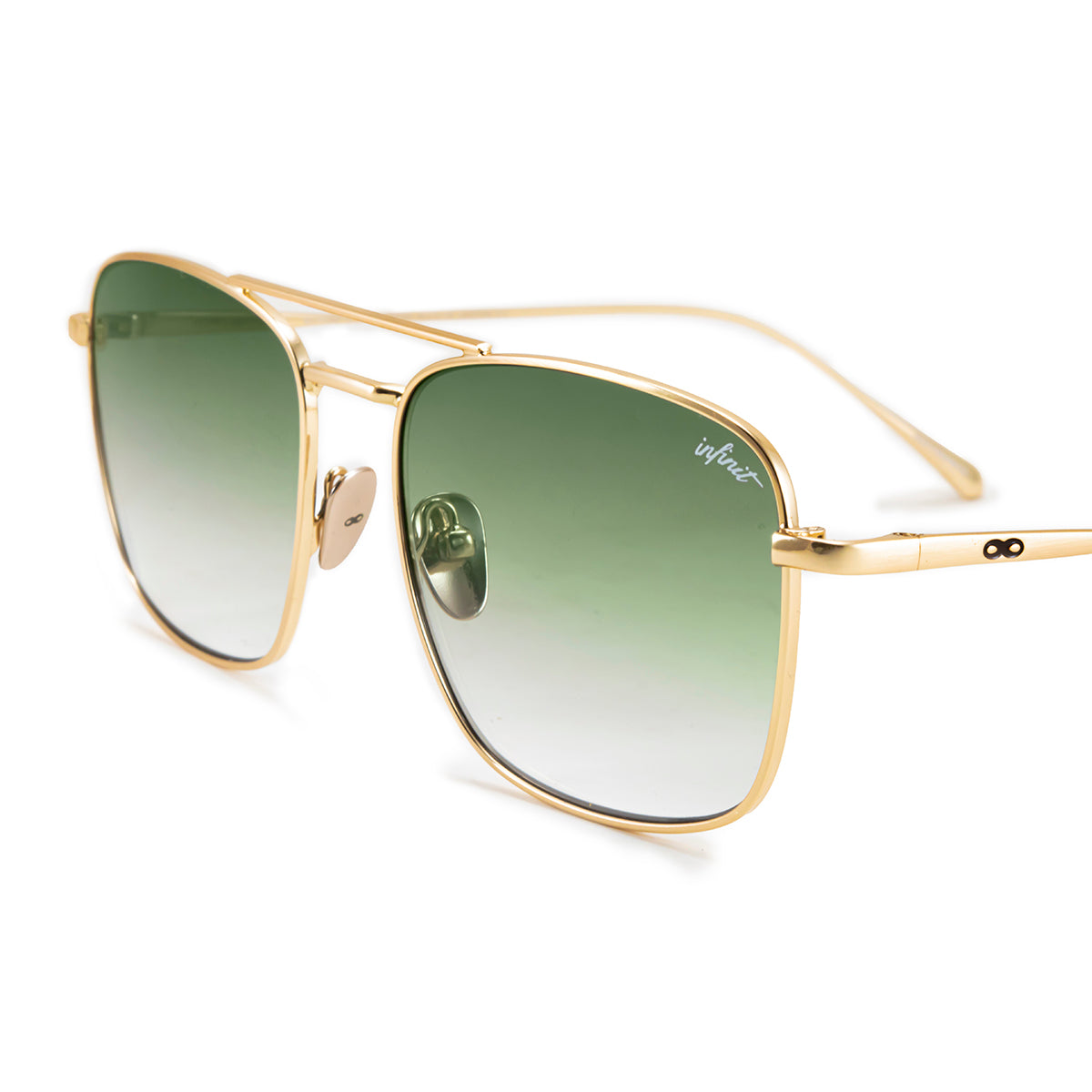 Óculos de sol Maverick - metal dourado - Lente degradada oliva