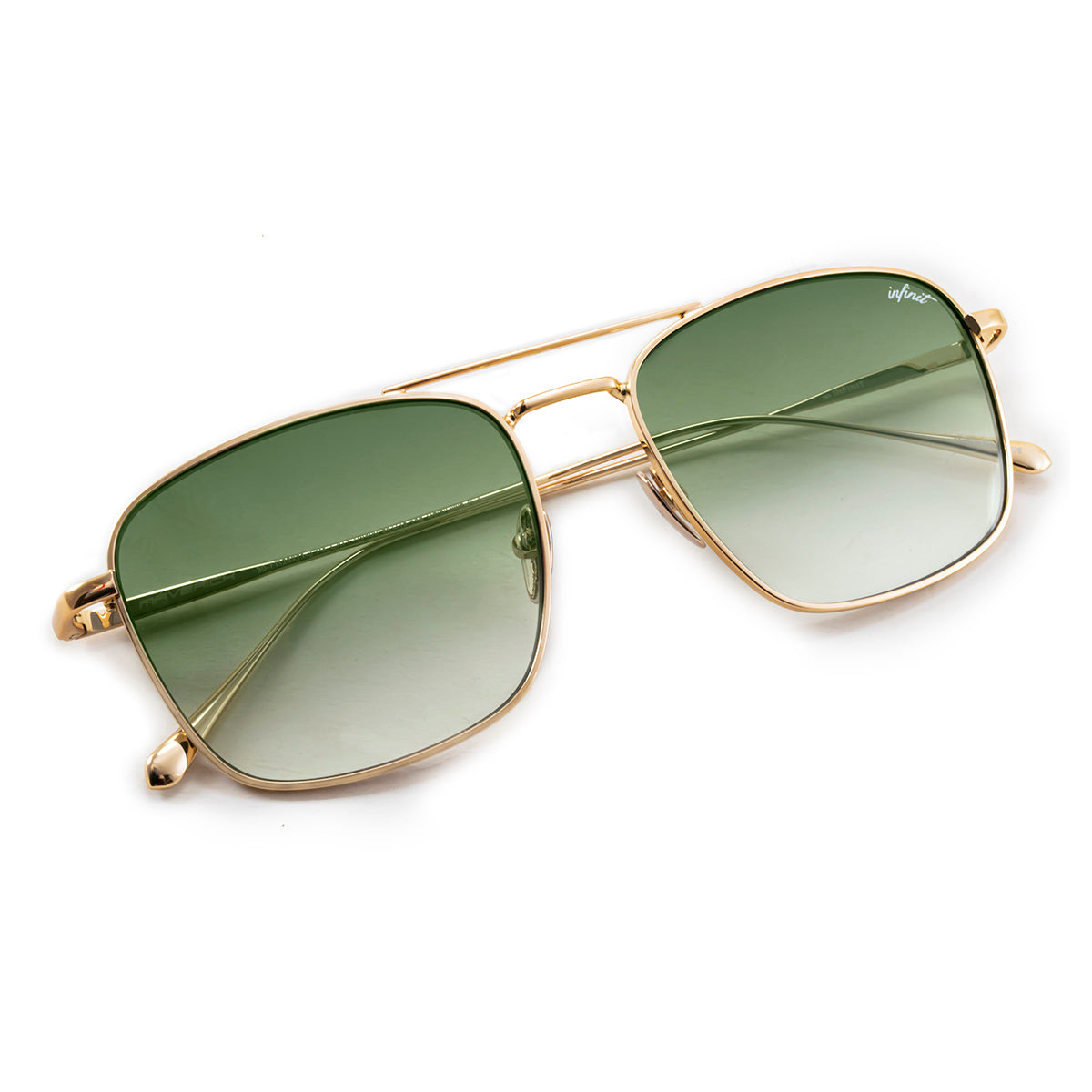 Óculos de sol Maverick - metal dourado - Lente degradada oliva