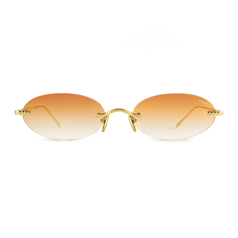 Óculos de sol Aero Quo - Ouro - Lente degradada Laranja
