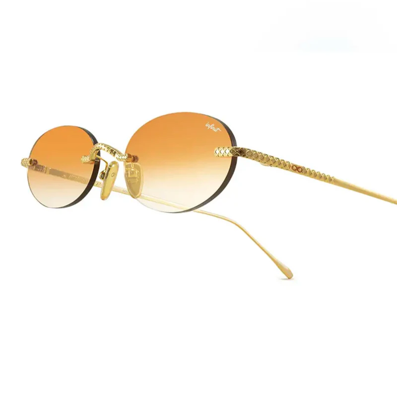 Óculos de sol Aero Quo - Ouro - Lente degradada Laranja