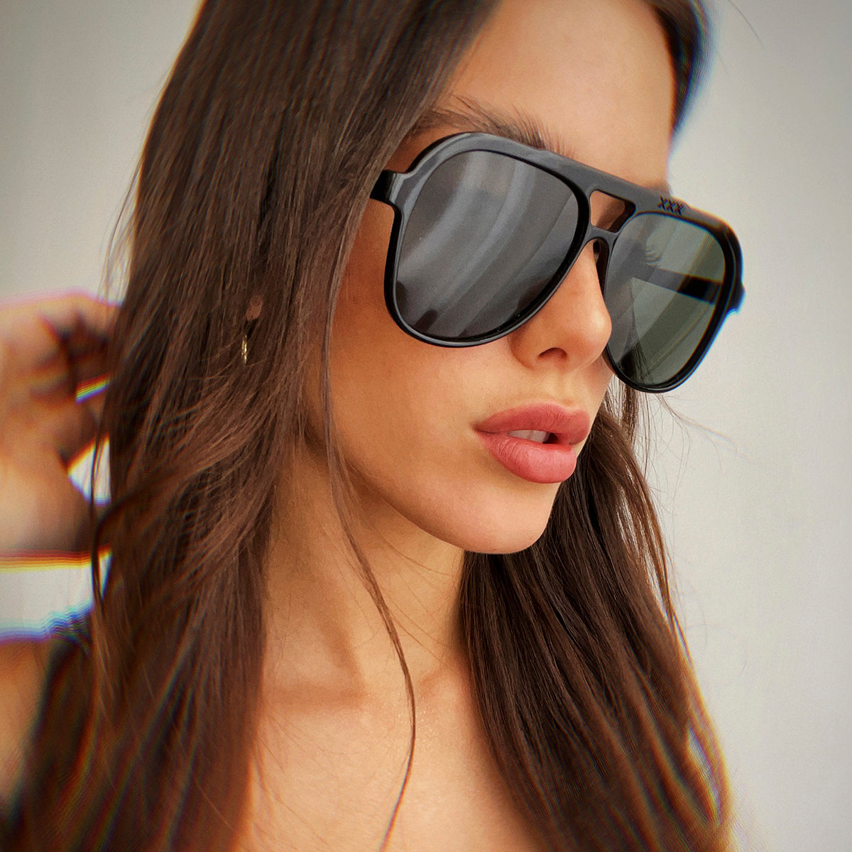 ÓCULOS DE SOL Triple XXX - Preto Brilhante - Lente Polarizada Cinza