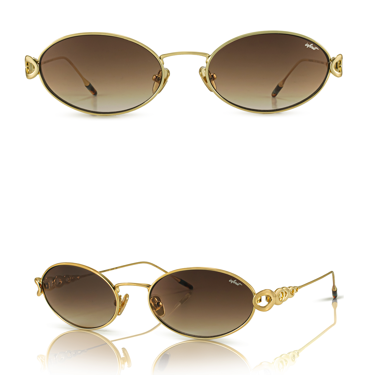ÓCULOS DE SOL Namib - Ouro - Lente Marrom Degradada