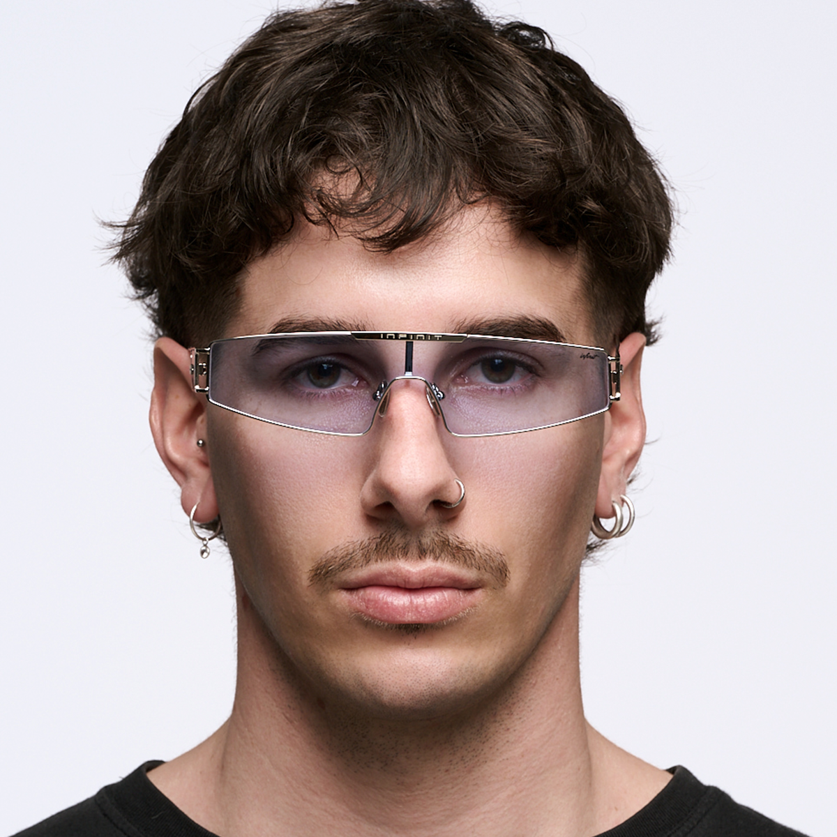 ÓCULOS DE SOL Panoramic - Prata - Lente Azul Retro