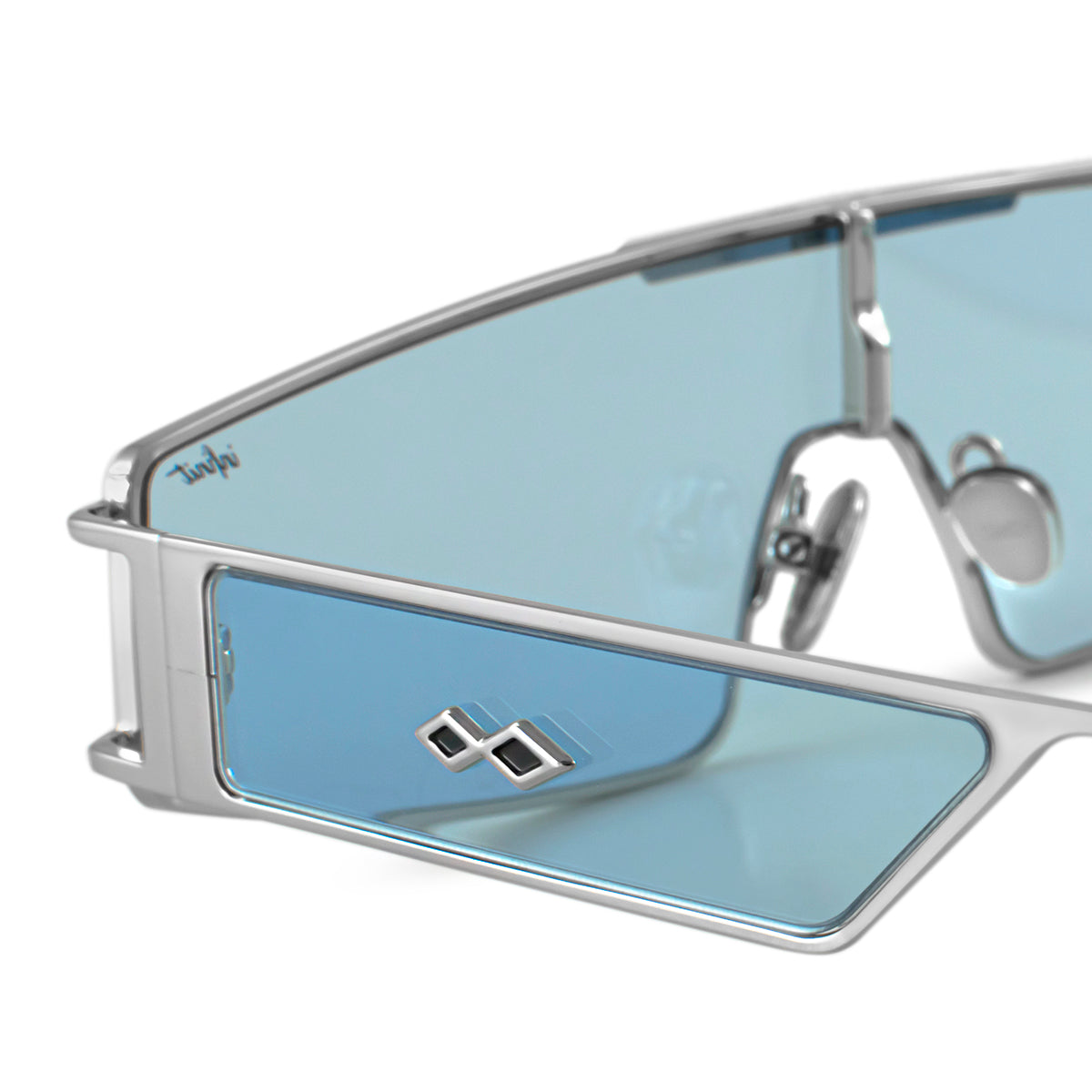 ÓCULOS DE SOL Panoramic - Prata - Lente Azul Retro