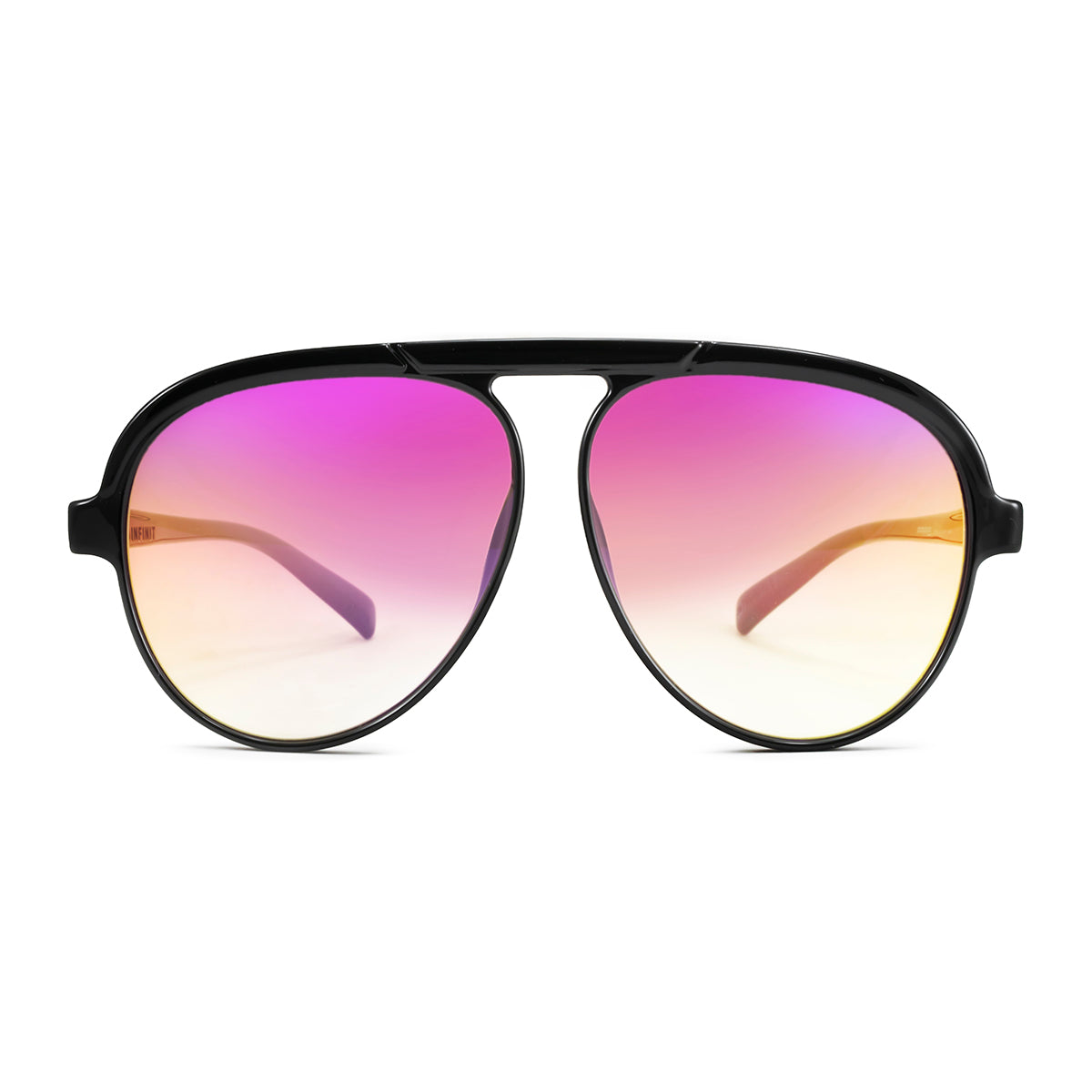 Óculos de Sol Paris - Preto Brilhante - Lente Candy Espelhada Suave