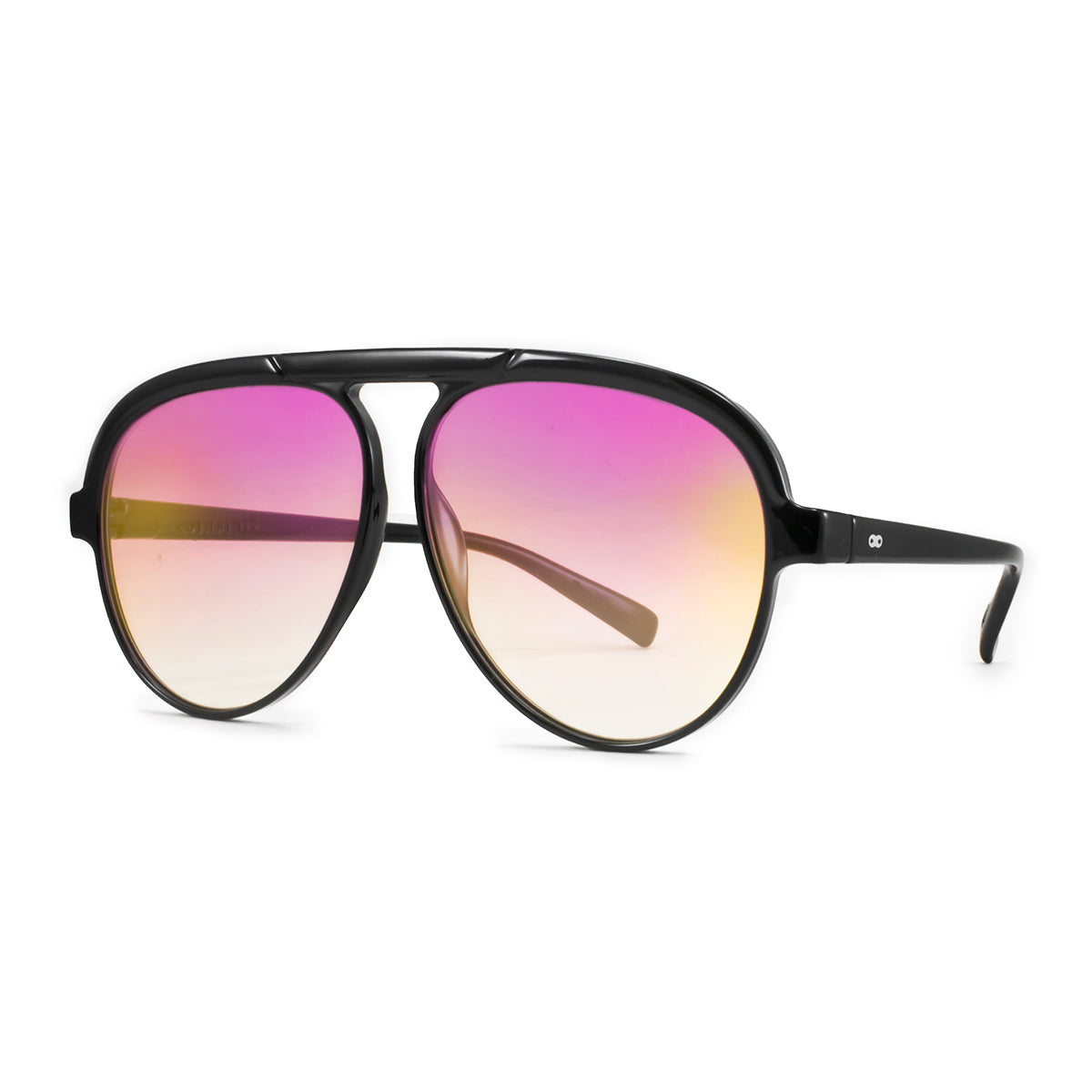Óculos de Sol Paris - Preto Brilhante - Lente Candy Espelhada Suave