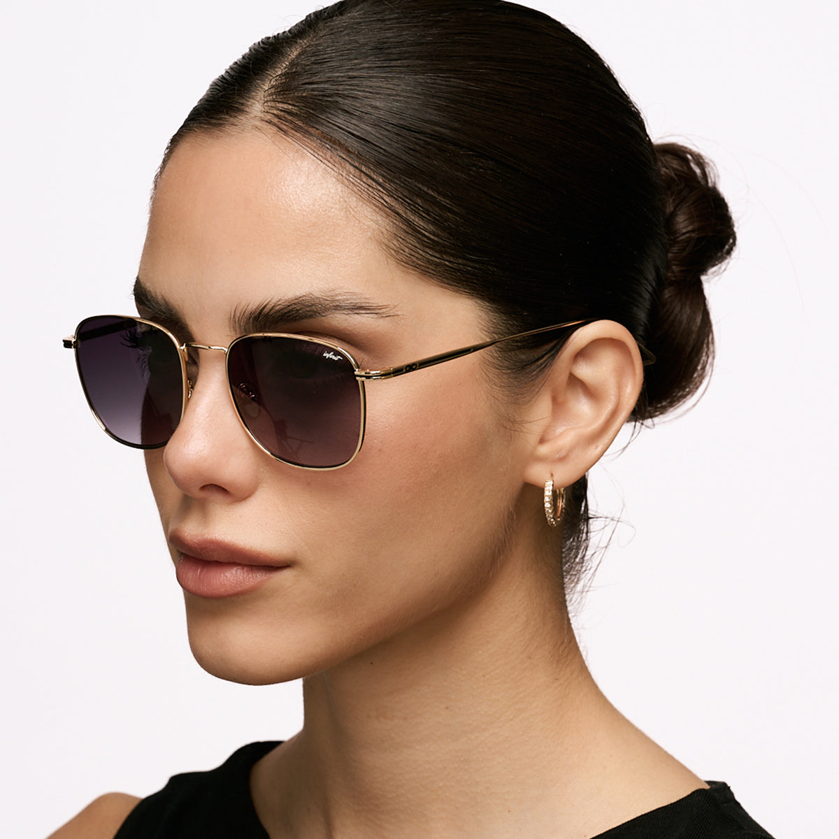 ÓCULOS DE SOL Secchia - Ouro - Lente Cinza Degradada