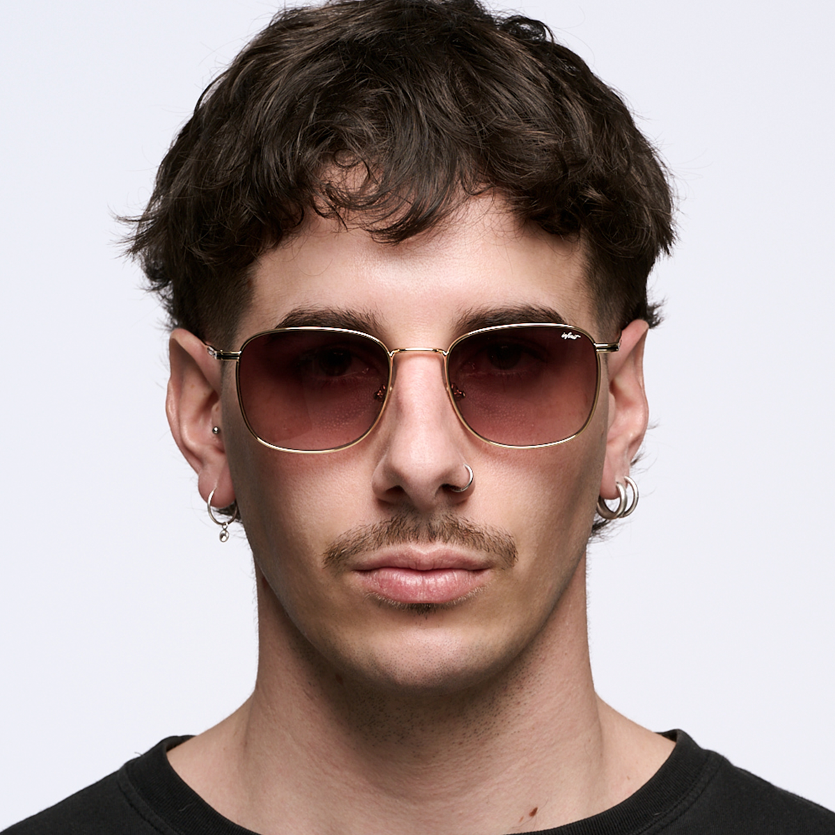 ÓCULOS DE SOL Secchia - Ouro - Lente Marrom Degradada