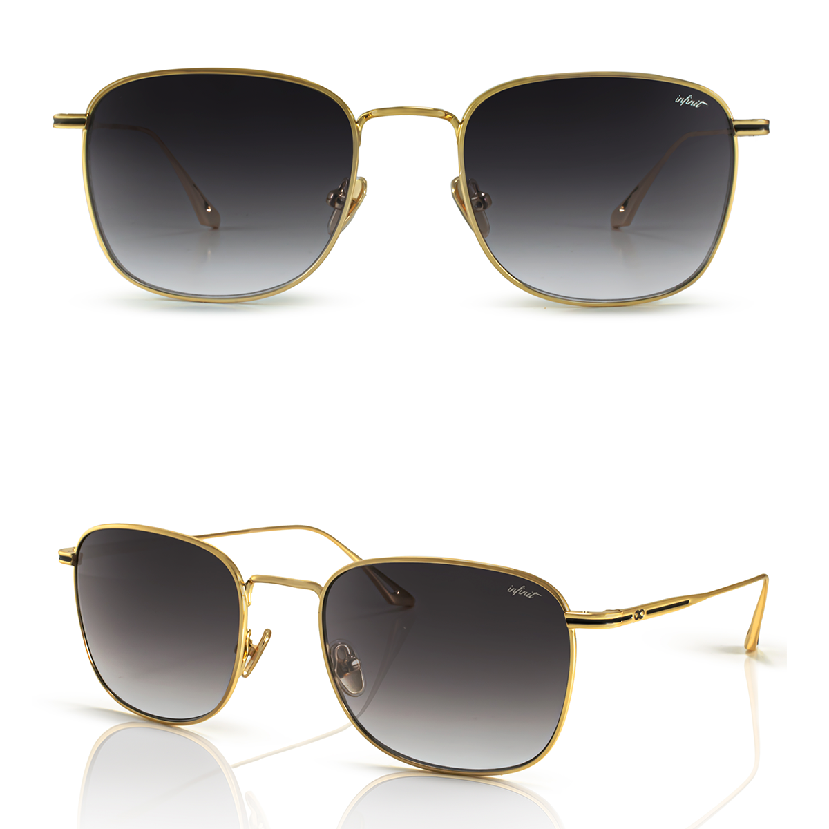 ÓCULOS DE SOL Secchia - Ouro - Lente Cinza Degradada