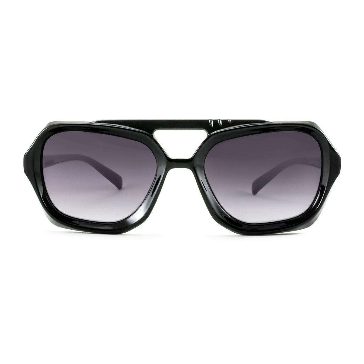 ÓCULOS DE SOL Tiger - Preto Brilhante - Lente Gradiente Cinza