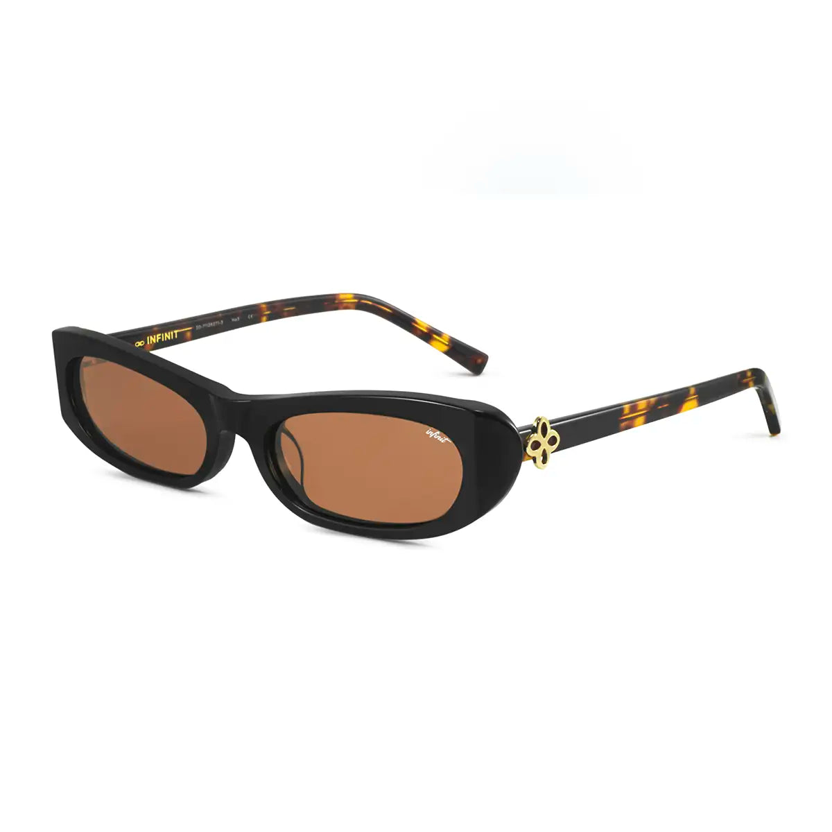 ÓCULOS DE SOL Trinity - Preto Brilhante Havana Wood - Lente Marrom