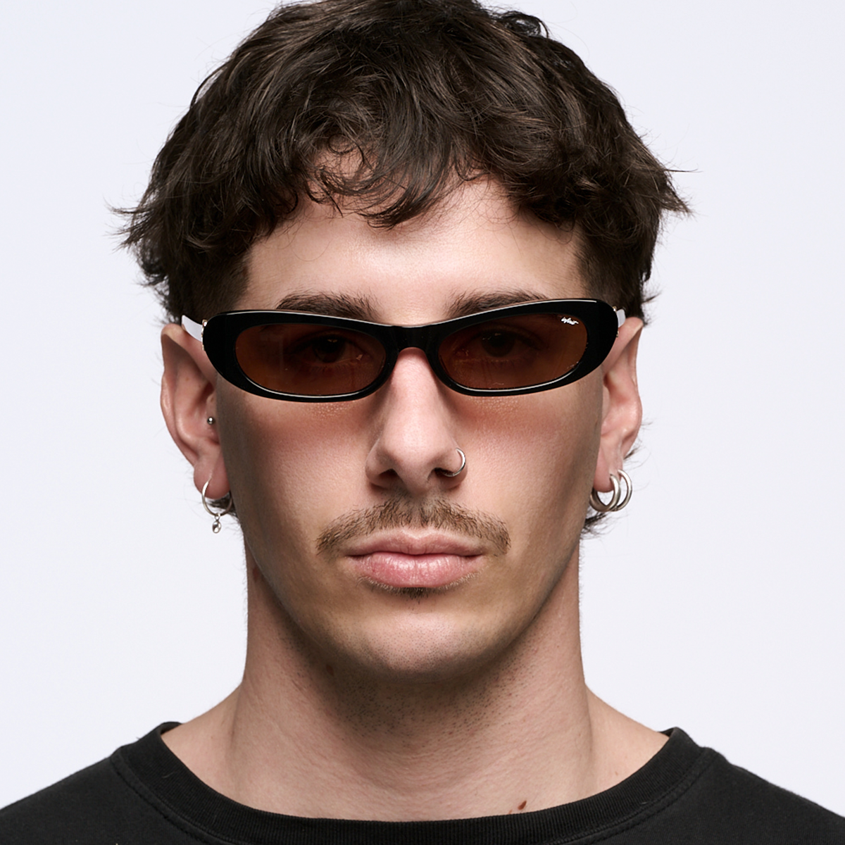 ÓCULOS DE SOL Trinity - Preto Brilhante Havana Wood - Lente Marrom