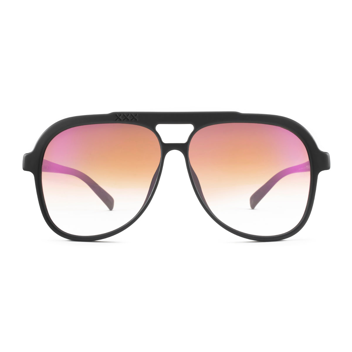 Óculos de sol triple Xxx - Preto fosco - Lente degradada rosa espelhado