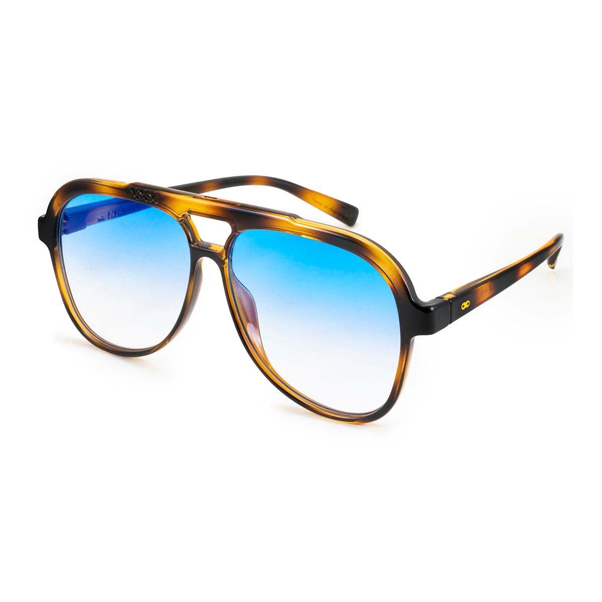 Óculos de sol triple Xxx - tartaruga - lente degradada azul espelhada