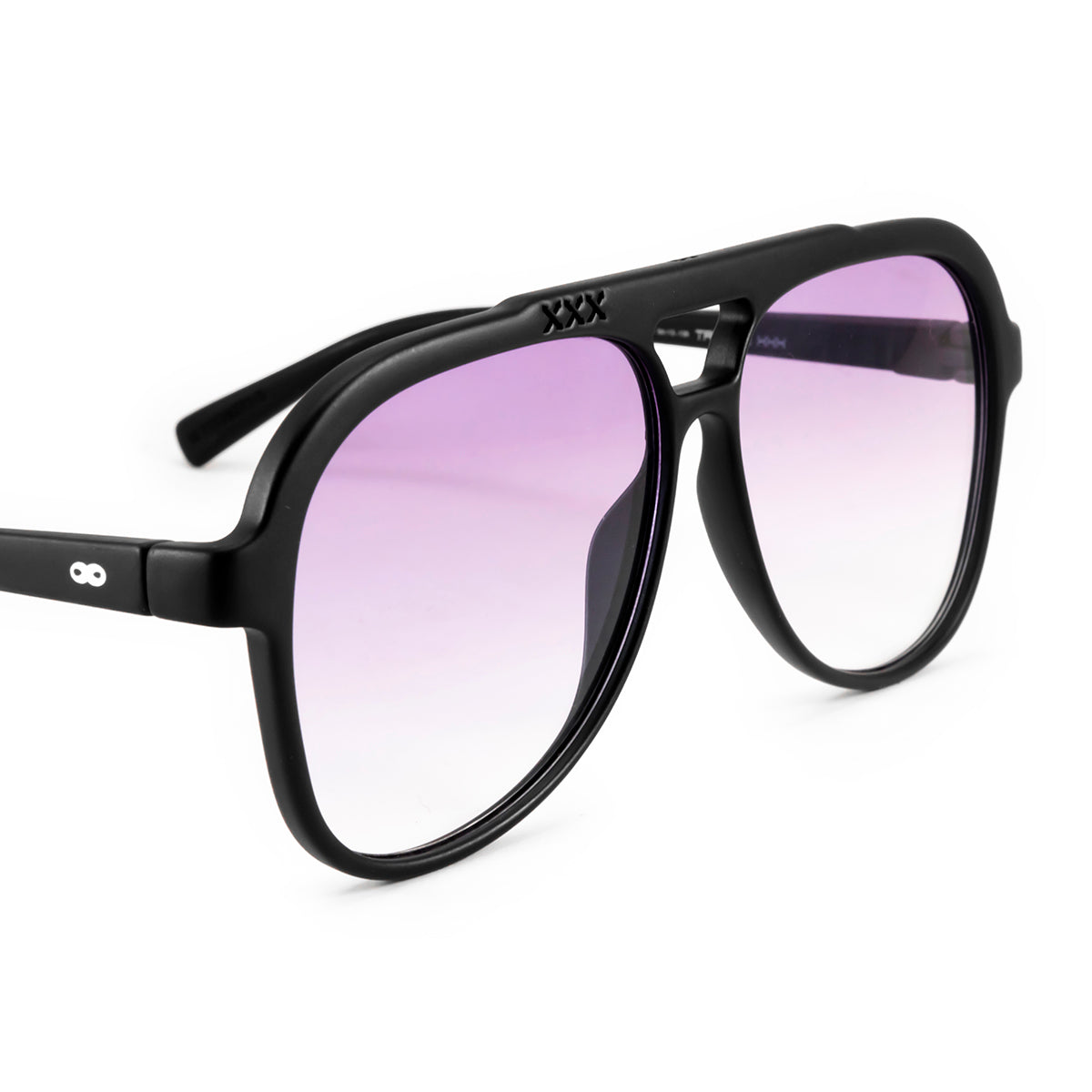 Óculos de sol Triple Xxx - Preto Fosco - Lente Roxo Degradada