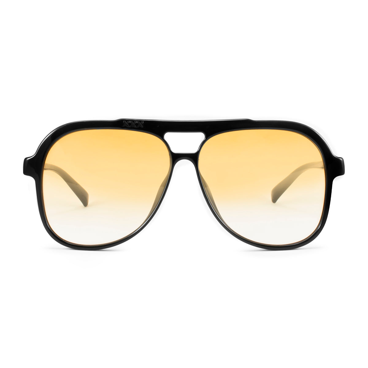 Óculos de sol triple Xxx - Preto Brilhante - lente degradada laranja