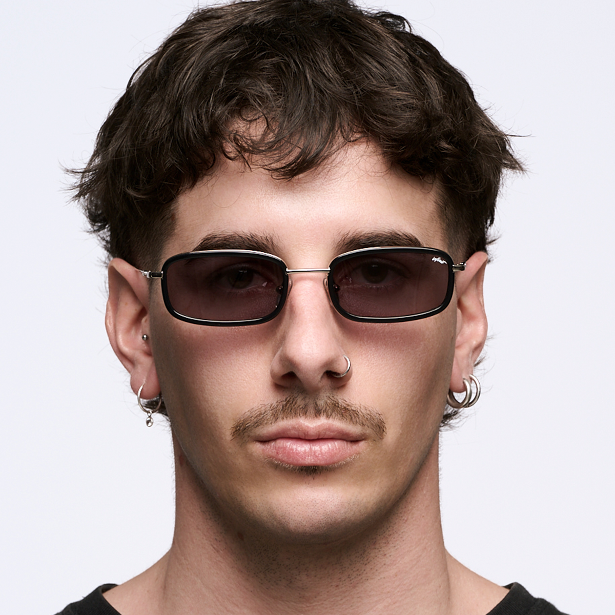 Óculos de sol Tyler - Preto Brilhante- Lente Cinza